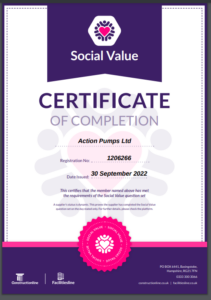 Social Value Certificate of Completion