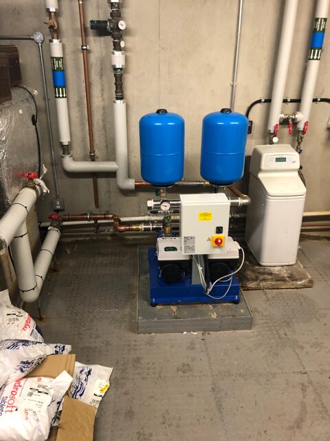 Photograph depicting the newly installed Cold Water Booster System at Kilbees Studfarm, showcasing modern equipment aimed at improving water supply reliability and operational efficiency